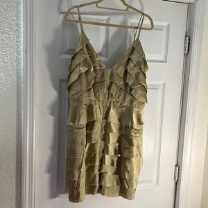 ASOS Design satin ruffled tiered mini dress